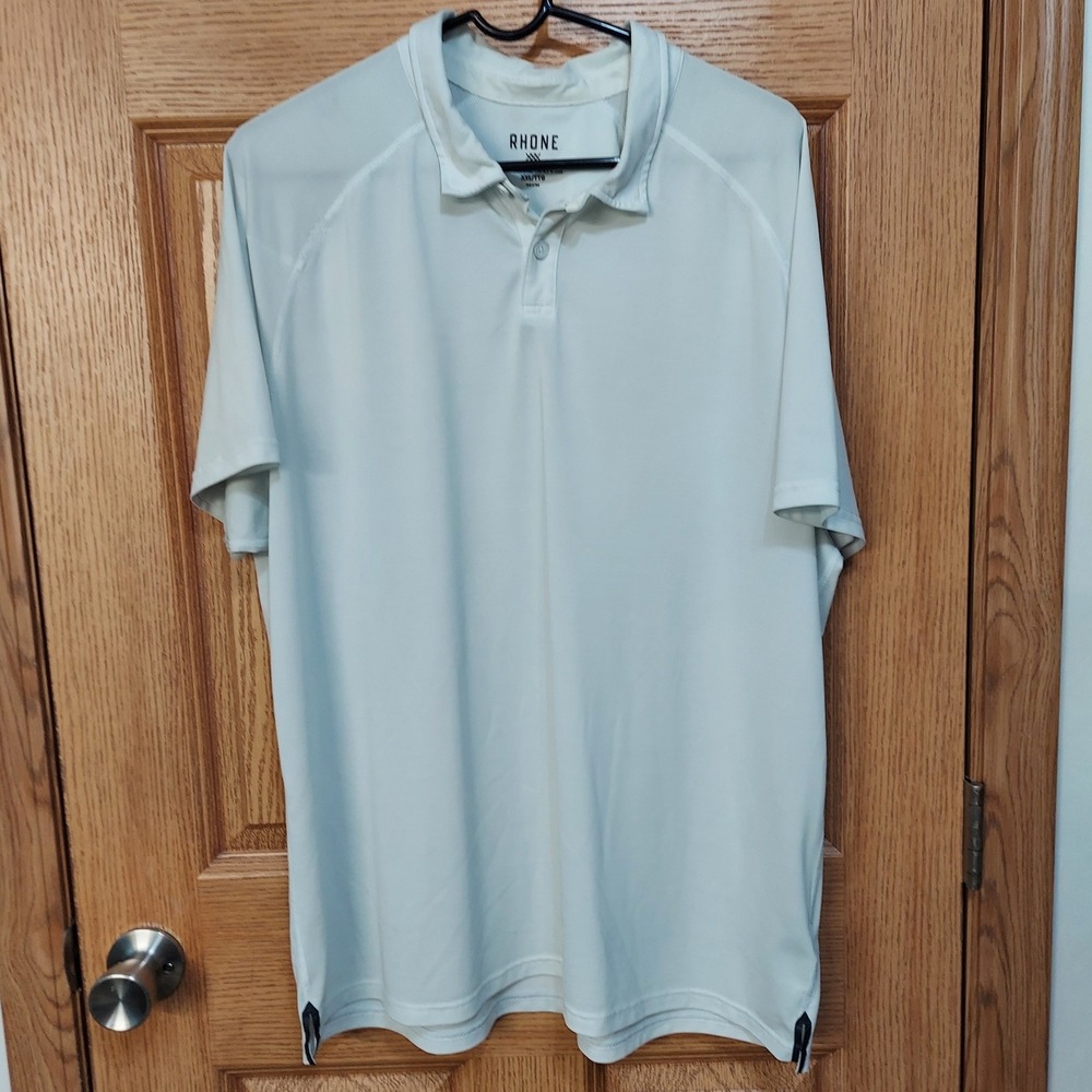 Rhone Delta Pique Polo Shirt Mens XXL White Short Sleeve Active Golf 101346